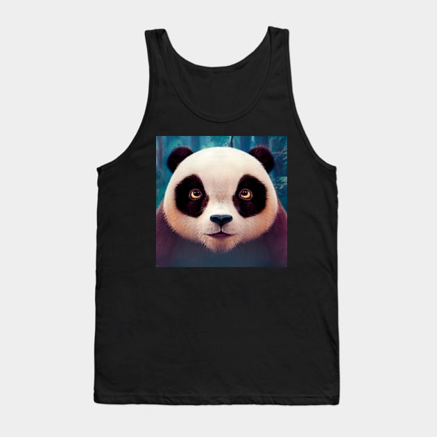 Cute Panda Art Tank Top by Geminiartstudio